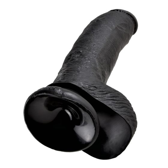 King Cock 9 - Large Suction Cup Dildo with Balls (9 inches) - Black