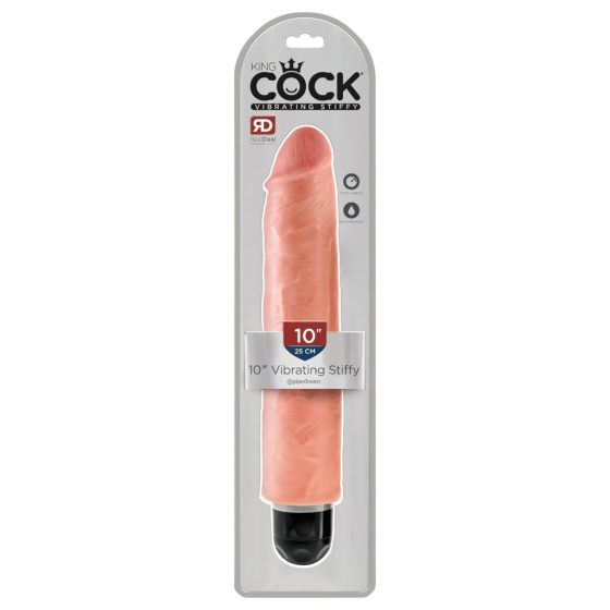 King Cock 10 Stiffy - Waterproof, Lifelike Vibrator (10 inches) - Natural