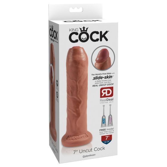 King Cock 7 - Lifelike Dildo (18cm) - Dark Natural