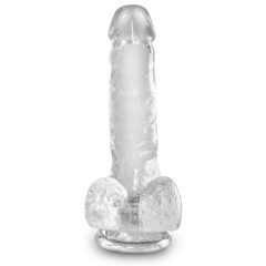 King Cock Clear 6 - small dildo with testicles (15cm)