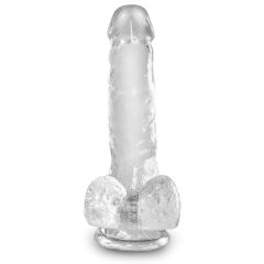   King Cock Clear 6 - Suction Base Small Dildo with Balls (15cm)