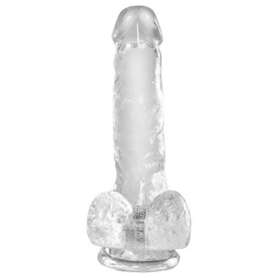 King Cock Clear 6 - Suction Base Small Dildo with Balls (15cm)