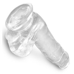 King Cock Clear 6 - small dildo with testicles (15cm)