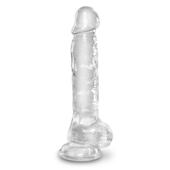 King Cock Clear 8 - Suction Cup Dildo with Balls (20cm)