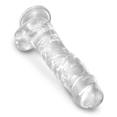 King Cock Clear 8 - Suction Cup Dildo with Balls (20cm)