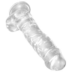 King Cock Clear 8 - Suction Cup Dildo with Balls (20cm)