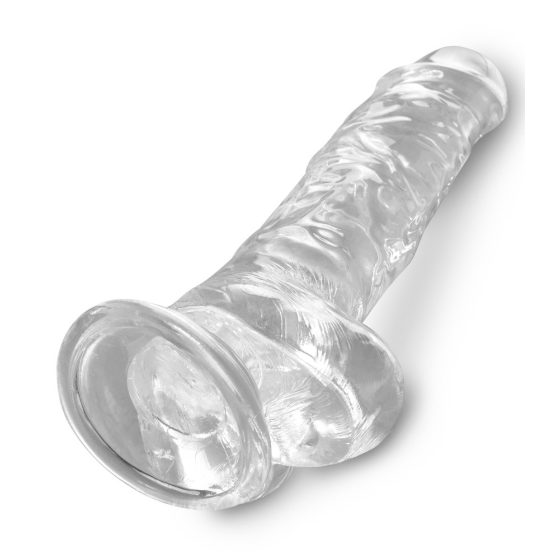 King Cock Clear 8 - Suction Cup Dildo with Balls (20cm)