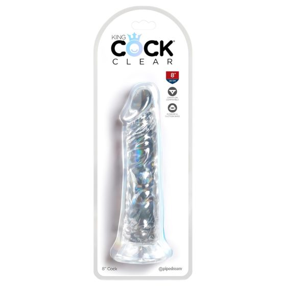 King Cock Clear 8 - Large Suction Cup Dildo (8 inch)