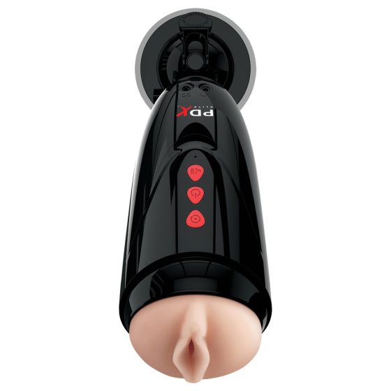 PDX Elite Dirty Talk - Rechargeable Vibrating Masturbator (Black)