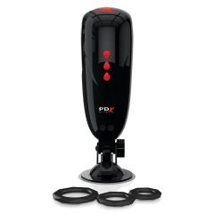   PDX Elite Dirty Talk - Rechargeable Vibrating Masturbator (Black)