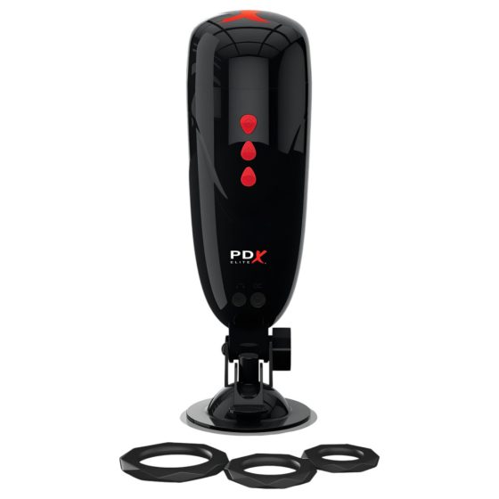 PDX Elite Dirty Talk - Rechargeable Vibrating Masturbator (Black)