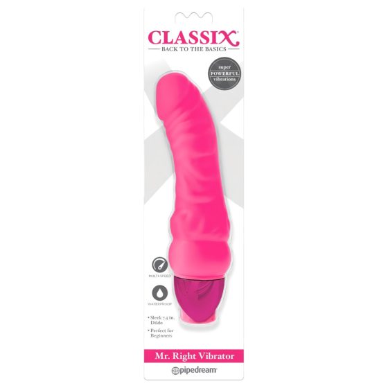 / Classix Mr. Right - Beginner Silicone Vibrator with Penis Shape (Pink)