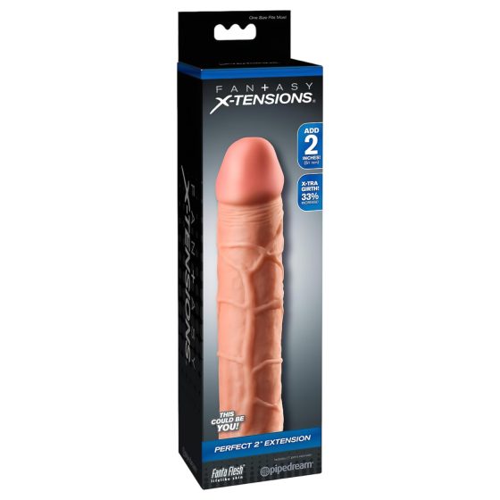 X-TENSION Perfect 2 - Realistic Penis Sleeve (20.3cm) - Natural