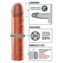   X-TENSION Perfect 2 - Realistic Penis Sleeve (20.3cm) - Natural