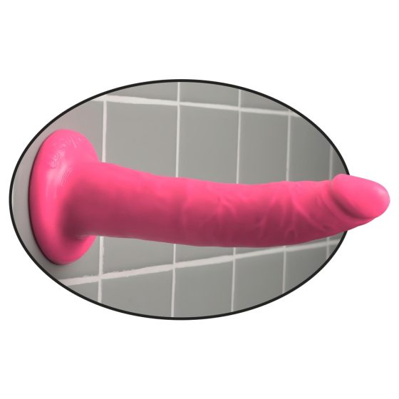 Dillio 7 - suction cup, lifelike dildo (18cm) - pink