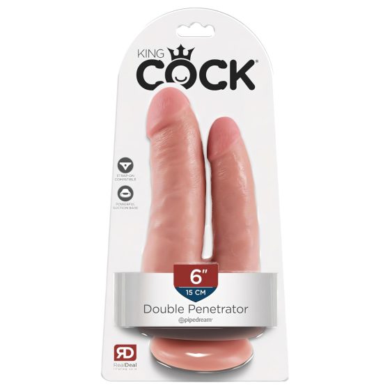 King Cock Double Dildo - Realistic Dual Dildo (Natural)