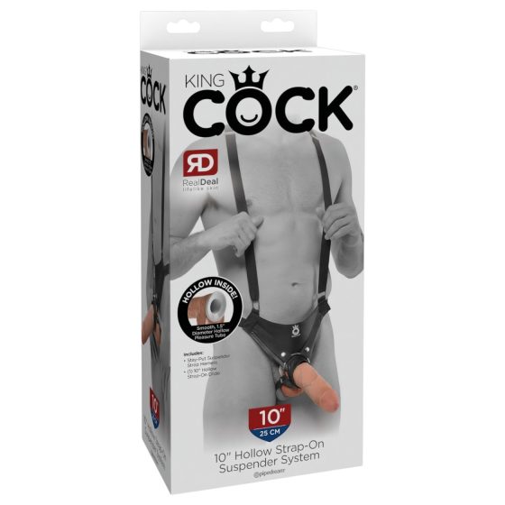 King Cock Strap-on 10 - Hollow, Attachable Dildo (25cm)