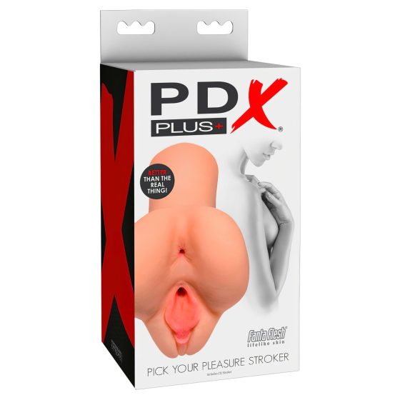 PDX Pick Your Pleasure Stroker - 2-in-1 Realistic Masturbator (Natural)