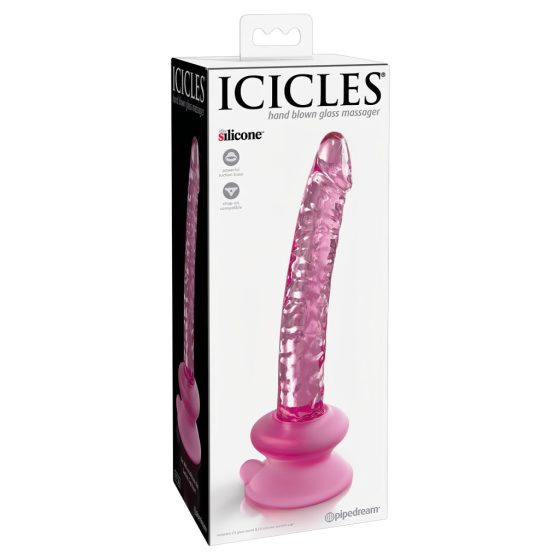 Icicles No. 86 - Pink Glass Penis Dildo