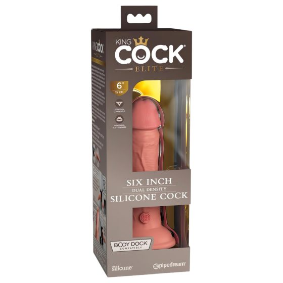 King Cock Elite 6 - Suction Cup Realistic Dildo (6 inches) - Natural