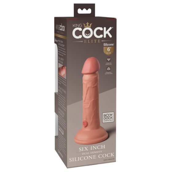 King Cock Elite 6 - Suction Cup Realistic Dildo (6 inches) - Natural