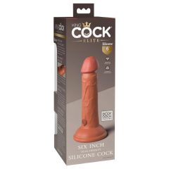   King Cock Elite 6 - Suction Cup Realistic Dildo (6 inches) - Dark