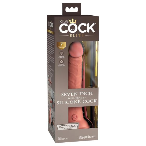 King Cock Elite 7 - Suction Cup Realistic Dildo (7 inch) - Natural