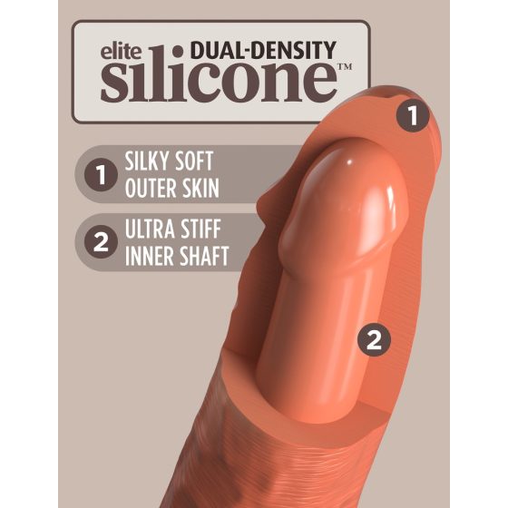 King Cock Elite 7 - Suction Cup Realistic Dildo (7 inch) - Dark Natural