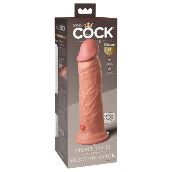 King Cock Elite 8 - Suction Cup Realistic Dildo (20cm) - Natural