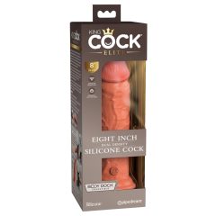 King Cock Elite 8 - suction cup dildo (20cm) - dark natural