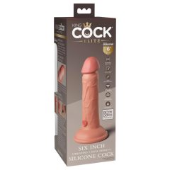   King Cock Elite 6 - Realistic Vibrator with Suction Cup (15cm) - Natural