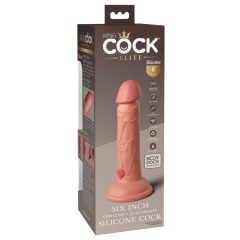   King Cock Elite 6 - Suction Cup Realistic Vibrator 6 inch (Dark Natural)