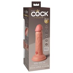   King Cock Elite 6 - Suction Cup Realistic Vibrator 6 inch (Dark Natural)