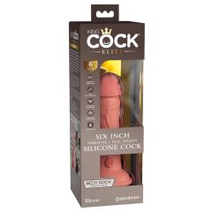   King Cock Elite 6 - Suction Cup Realistic Vibrator 6 inch (Dark Natural)