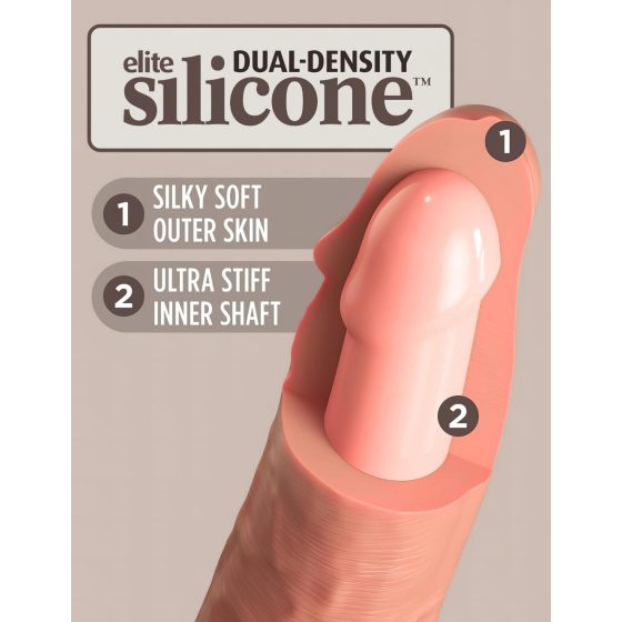 King Cock Elite 6 - Suction Cup Realistic Vibrator 6 inch (Dark Natural)