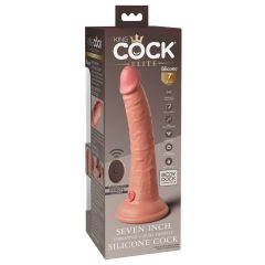   King Cock Elite 7 - Suction Cup Radio-Controlled Vibrator 7 inch - Natural