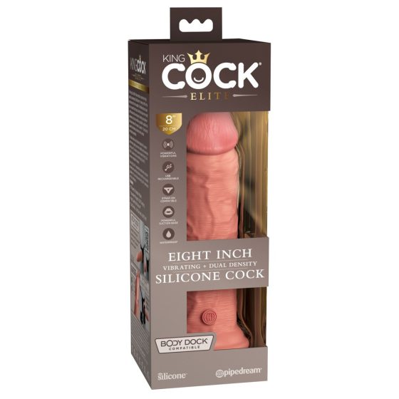 King Cock Elite 8 - clamp-on, lifelike vibrator (20cm) - natural