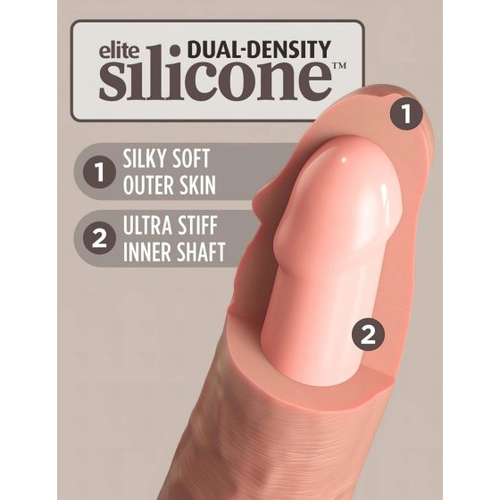 King Cock Elite 8 - Suction Cup Realistic Vibrator (20cm) - Natural