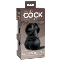   King Cock Elite Crown Jewels - Swinging Balls, Penis Sleeve (Black)