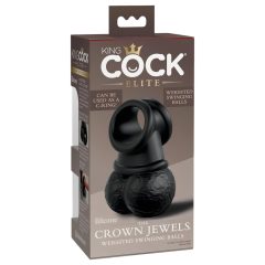   **King Cock Elite Crown Jewels - Swinging Balls, Penis Attachment (Black)**