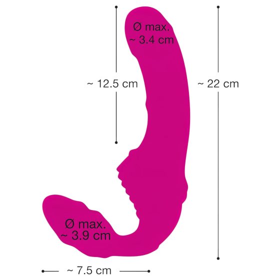 Strepless Strap-On - wearable vibrator (pink)