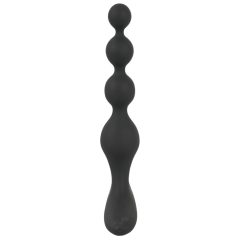   Black Velvet - Rechargeable, Waterproof Beaded Anal Vibrator (Black)