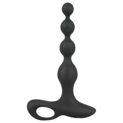   Black Velvet - Rechargeable, Waterproof Beaded Anal Vibrator (Black)