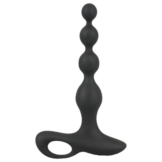 Black Velvet - Rechargeable, Waterproof Beaded Anal Vibrator (Black)