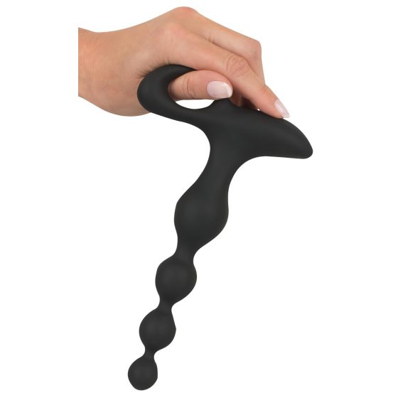 Black Velvet - Rechargeable, Waterproof Beaded Anal Vibrator (Black)