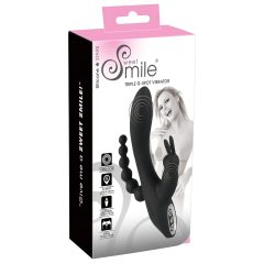   SMILE Triple - Rechargeable, Waterproof 3-Point Vibrator (Black)