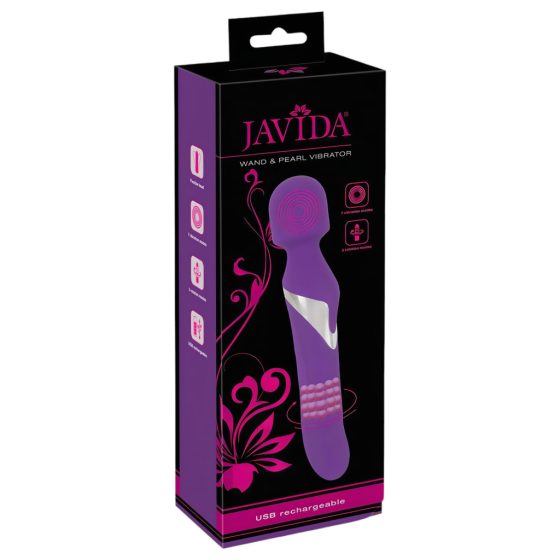 Javida Wand & Pearl - 2-in-1 Massage Vibrator (Purple)