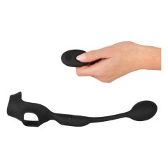 Rebel - Penis and Testicle Ring with Anal Vibrator (Black)