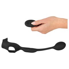 Rebel - Penis and Testicle Ring with Anal Vibrator (Black)