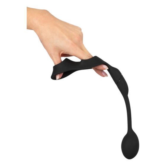 Rebel - Penis and Testicle Ring with Anal Vibrator (Black)